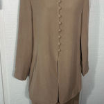 Ann Taylor Vintage Tan Formal 100% Silk Jacket Dress Size 10 EUC Photo 0