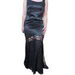 La Perla Vintage Marvel by Black Silk Satin Maxi Dress Gown 90s Y2K Deadstock Photo 3