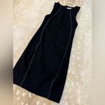 Babaton Aritzia  black mini dress white stitching women’s size 2 Photo 2