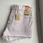 Levi's Levi’s 501 Shorts High Rise‎ Cutoffs Denim 100% Cotton Washed Lilac Size 32 Photo 4