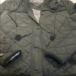Forever 21 Black Quilted Coat with Striped Lining Photo 3