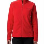 Columbia Women's Size Medium Red Full Zip Fleece Sweater Photo 0