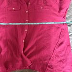 easel  Deep Red Button-Down Shirt with Lace Detail Photo 4