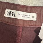 ZARA  Fashion women's burgundy coated mom-fit shorts, size 8, Photo 5