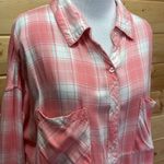 The Laundry Room  Rayon Thoreau Split Back Plaid Button Up Blouse Shirt Medium Photo 3