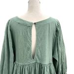 Free People  A-Line Relaxed Babydoll Dress Slouchy Sleeve Gauze Green size XS Photo 7