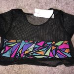 iHeartRaves Cutting Shapes Neon Mesh Crop Top Photo 0