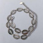 Women Silver Tone Chain Link Metal Belt-Black Enamel-Adjustable Length-Chic Photo 1