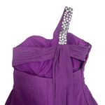 Prom Formal Dress Purple One Shoulder Long Embellished Beaded Cocktail Size S Photo 8