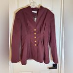 NWT Commense Cinched‎ Pleated Blazer With Shoulder Pads, Medium Photo 3