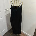 AFRM Black v neck satin midi adjustable straps slip dress Size XL Photo 2