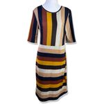 EMERY ROSE Multicolor Striped Pullover Sweater Dress Brown Size M Photo 1