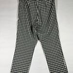 J.JILL COTTON STRETCH ANKLE PANT ZIP POCKETS WOMEN 10 BLACK/WHITE PLAID NEW A67 Black Photo 1