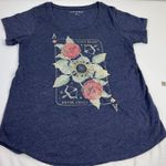 Lucky Brand Ace Rose Sun Tarot Card Graphic T-Shirt Navy Blue Size Small Photo 0