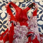 Leith Red Floral Racerback Dress Photo 2