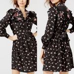 Jill Stuart Jill  floral print ruffle collar button front long sleeve shirt dress Photo 1