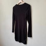 Guess  Los Angeles Women's Small Long Sleeve Ribbed Bodycon Black Mini Dress Y2K Photo 13