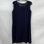 Ming Wang Classic Navy Mini sheer Dress L Career sleeveless Photo 6