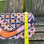 VERA BRADLEY Gerber Daisy Pink Navy Blue Quilted Wallet Wristlet Clutch Passport Photo 6
