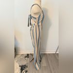 Knot Sisters  Cotton/Linen Lana Jumpsuit in Natural Blue Striped Size Medium Photo 3