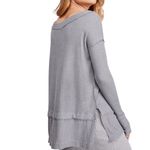 Free People North Shore Thermal Tunic Top in a storm gray. Size small. Photo 3