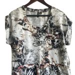 Relativity Women Dress M Abstract Animal Print Drawstring Waist Indie Y2K Retro Photo 5