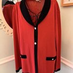 Misook EXCLUSIVELY  Woman 1X Blazer Jacket Collared Button Front Black Orange Photo 0