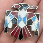 Indian Lore Genuine Copper Porcelain Enamel Inlaid Thunderbird Clip On Earrings Photo 5