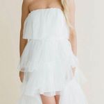 Bridal Tulle High Low Dress White Size L Photo 0
