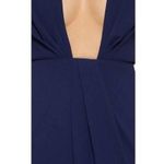 NICHOLAS Navy Crepe Deep V Gathered Sleeveless Dress Size 8 Formal Cocktail Blue Photo 14