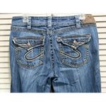 Silver Jeans Suki 17" Surplus Light Wash Low Rise Embroidery Size 31x33 Western Photo 4