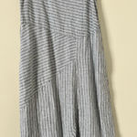 J.Jill Love Linen 100% Linen Lagenlook Pull on Maxi Dress L Petite Gray White Photo 0