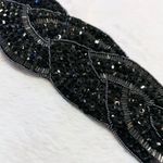 Vintage Gianni Bernini Black Beaded Stretch Dress Belt Photo 4