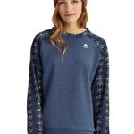Burton Navy Blue Patterned Quartz Crewneck Fleece Sweatshirt Photo 0