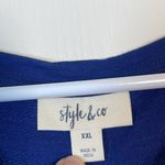 Style & Co  Navy Embroidered Short Sleeve Scoop Neck Top Size XXL EUC #0655 Photo 7