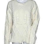 Dress Forum Sweater Womens Medium Cream Cable Knit Chunky Neutral Minimalist Photo 0
