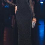 NBD Cecelia Metallic Mesh Gown, Black, Small Photo 5