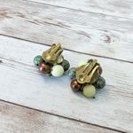 Vintage Clip On Earrings Earthy Tones Cluster Just Under 1" Photo 5