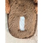 Women's Fuzzy Double Strap Slide Slippers Brown Open Casual Sketchers Photo 4