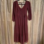 Hollister maroon red long sleeve patterned maxi dress, NWT, XS Photo 5