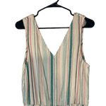 Splendid Cream Multicolor Striped Sleeveless Cropped Jumpsuit Women Sz M Photo 2