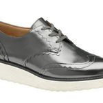 Johnston & Murphy  Women's Mitzi Wedge Derby Pewter Metallic Loafers Size 6 NIB Photo 0