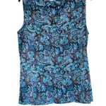 Talbots  Sleeveless Satin Cowlneck Paisley Blouse size 12 Photo 2