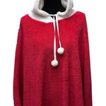 Christmas Poncho Womens Santa Claus Holiday Sweater Size‎ OSFM Hooded Red Size undefined Photo 0