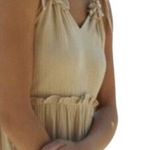 Anthropologie Charlie Holiday Senorita Maxi Dress Sz 8 Tan Boho Tiered Sundress Photo 0