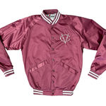 Vidcon 9 Burgundy Red Embroidered Satin Cardinal Bomber Jacket Size S Creator Photo 0