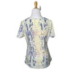 Healing Hands Amanda Womens Scrub top Canary yellow “Summer Skin” Small S Snake Photo 2