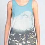 Jil Sander + Woman Tank Top in Sky Blue cotton with a mountain print L Photo 0