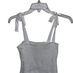 Pink Lily  White Eyelet Smocked Midi Dress Tie Straps Women's Size M Photo 4