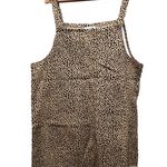 Chic Soul Tank Dress Sz XL Cheetah Print Raw Hem Front Pockets Adjustable Straps Photo 0